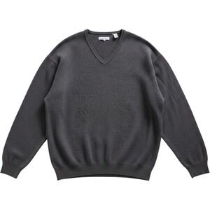 Alex Cannon Mens Sweater Size XL Gray Silk Cashmere Blend Academia Preppy